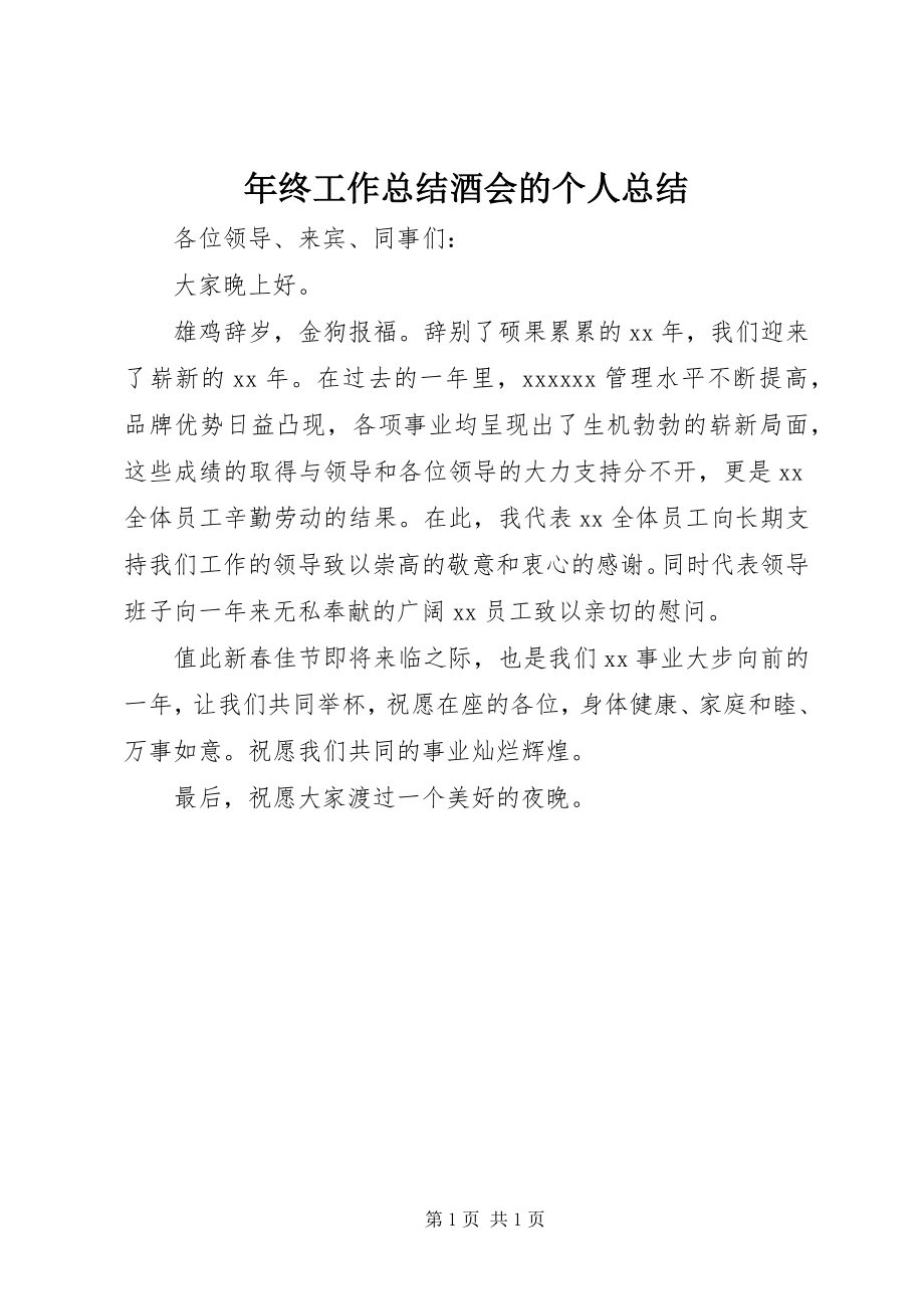 2023年终工作总结酒会的个人总结.docx_第1页