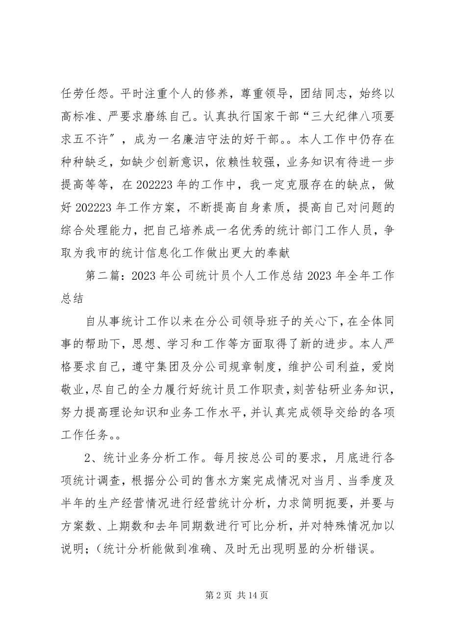 2023年公司统计员个人工作总结.docx_第2页