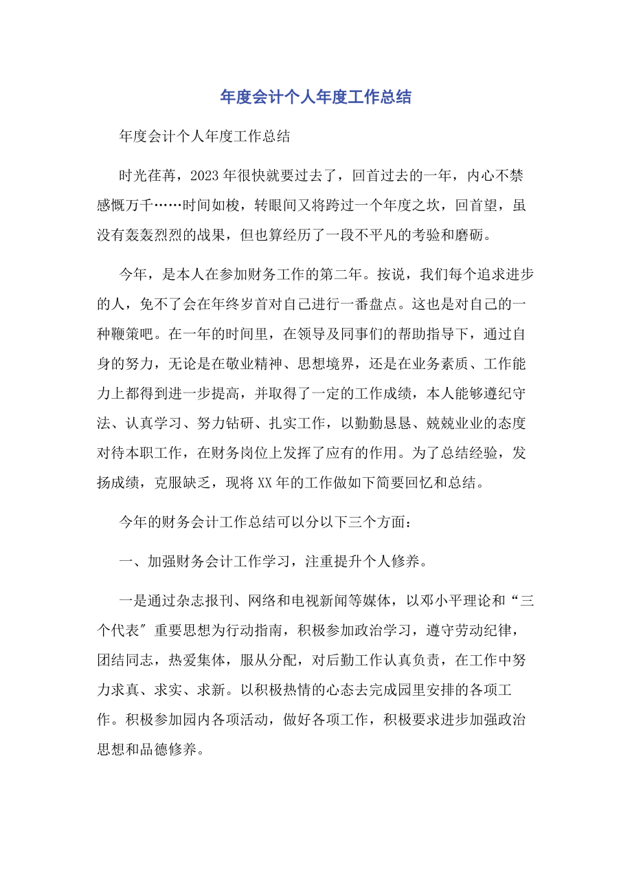 2023年度会计个人年度工作总结.docx_第1页