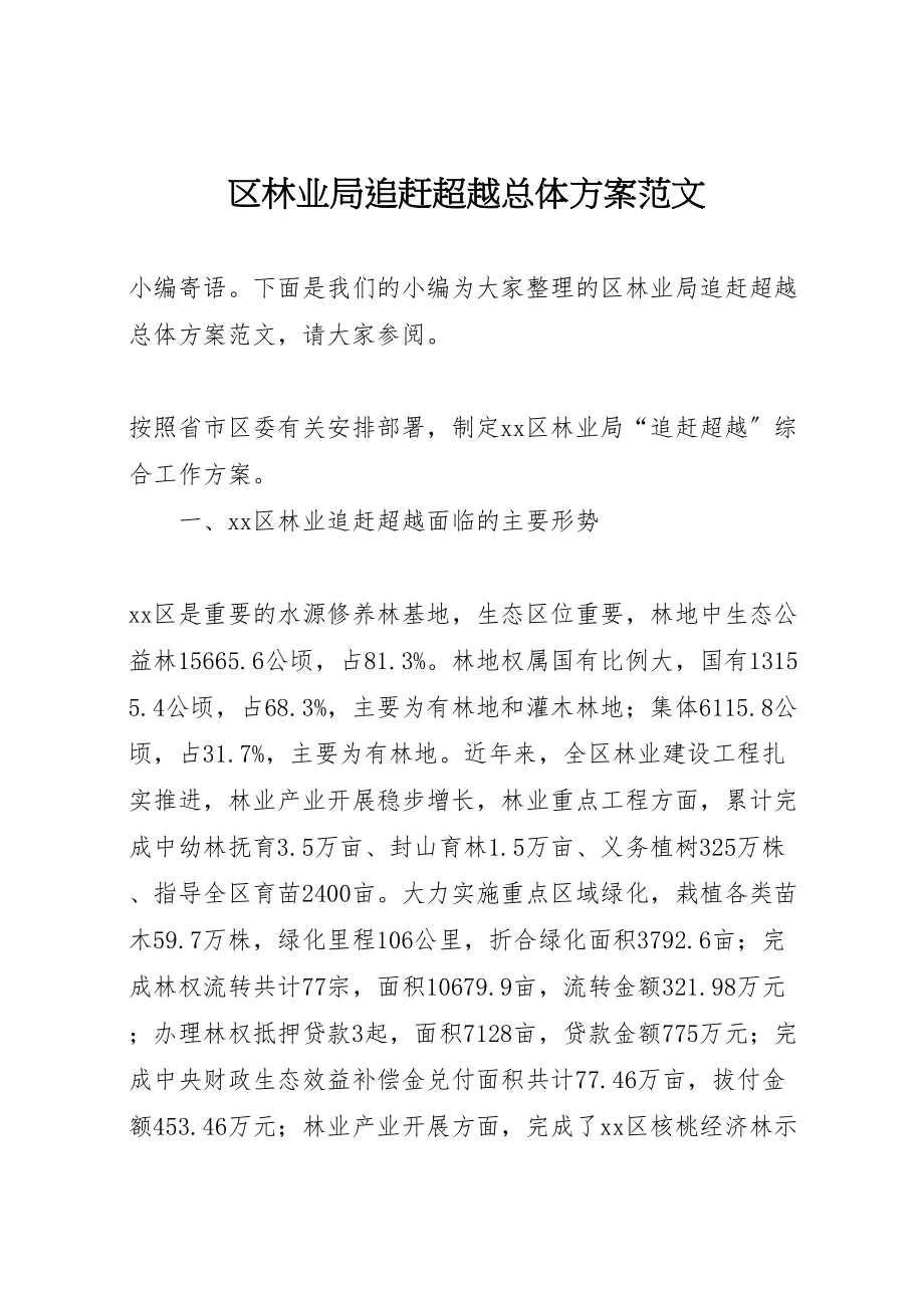 2023年区林业局追赶超越总体方案范文.doc_第1页