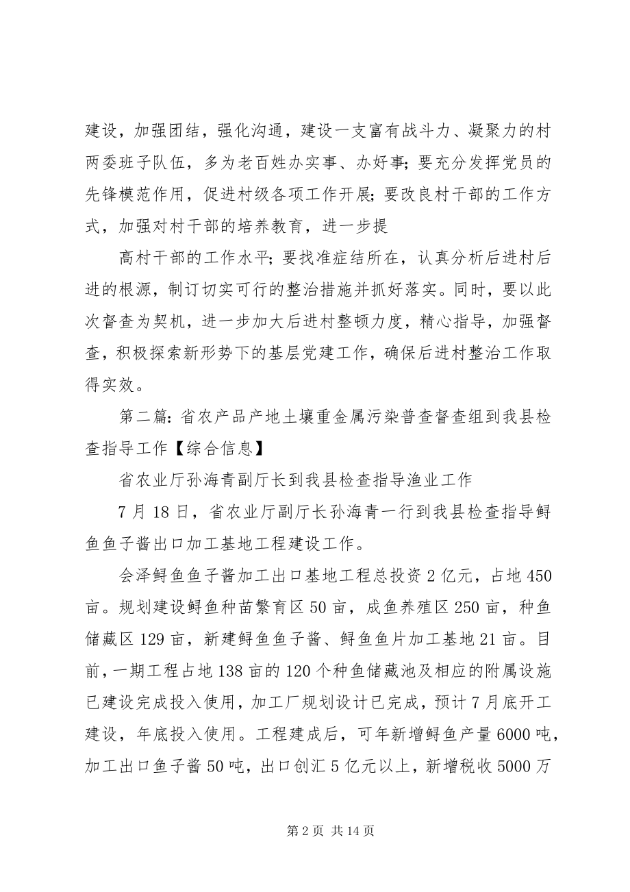 2023年省组织部交叉调研督查组到我街检查指导后进村整顿工作.docx_第2页