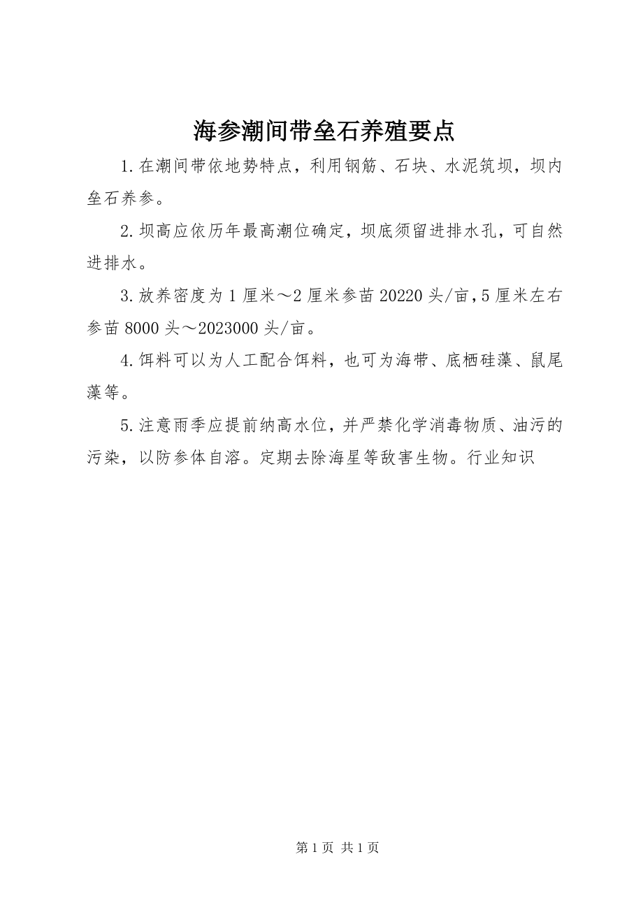 2023年海参潮间带垒石养殖要点.docx_第1页