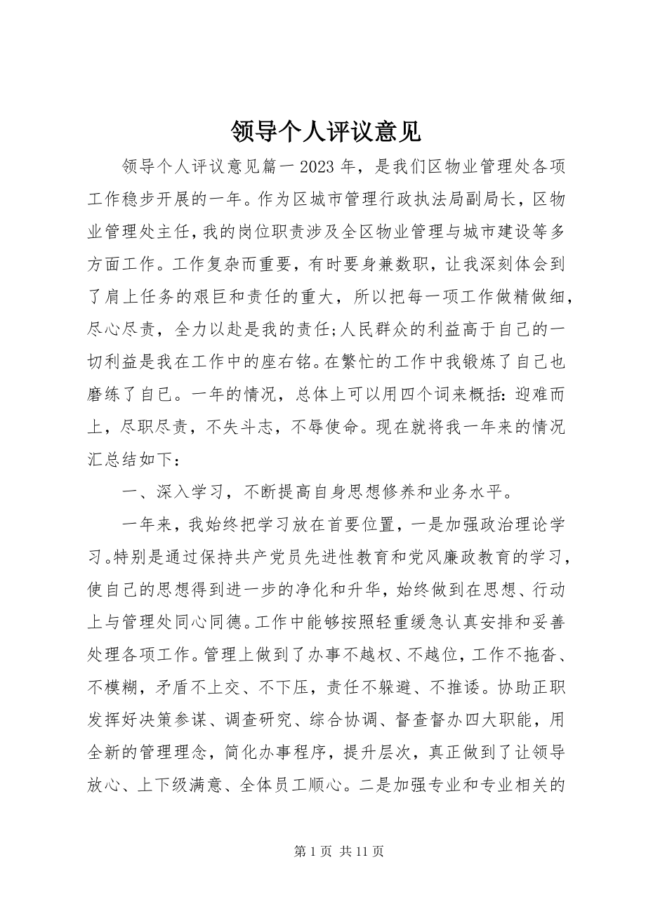 2023年领导个人评议意见.docx_第1页