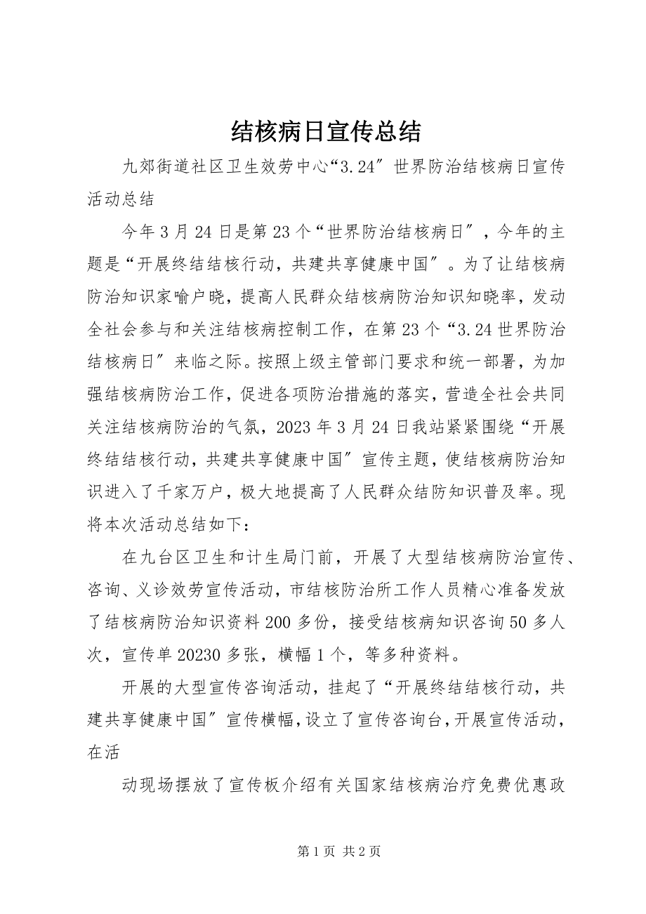 2023年结核病日宣传总结.docx_第1页