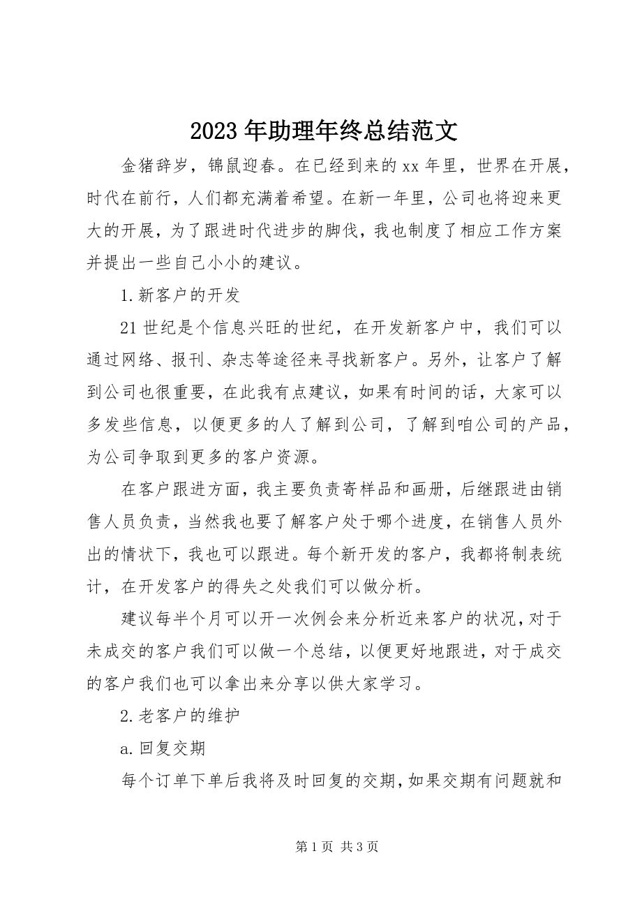 2023年助理年终总结.docx_第1页