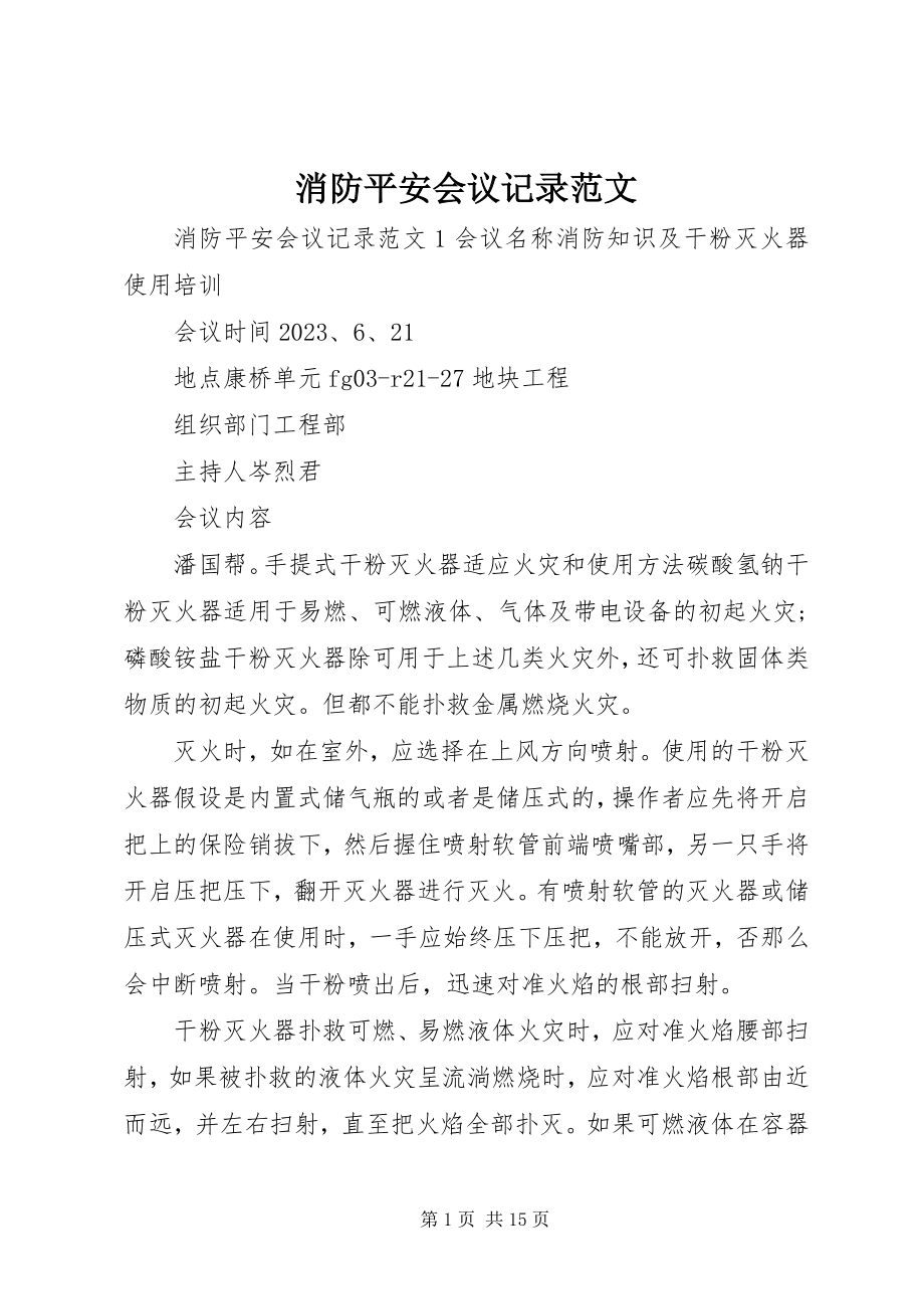 2023年消防安全会议记录2.docx_第1页