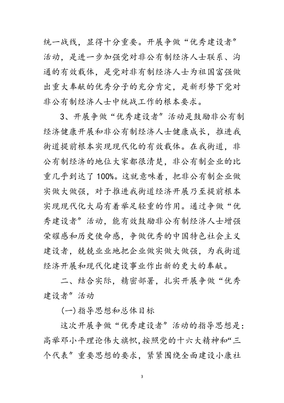 2023年非公有制经济人士争做优秀建设者活动的讲话范文.doc_第3页