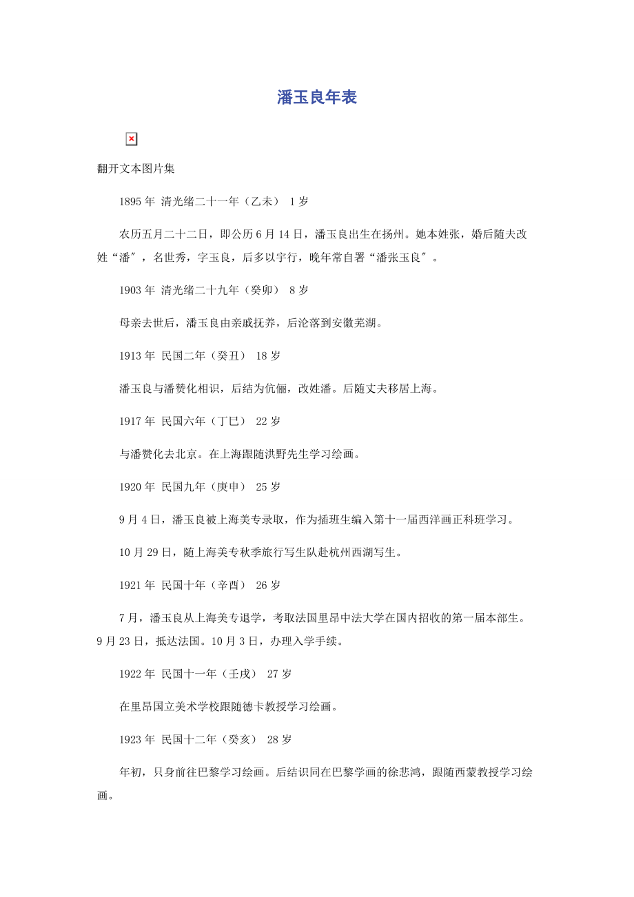 2023年潘玉良年表.docx_第1页