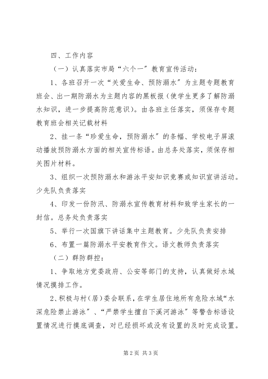 2023年联胜小学防溺水教育实施方案.docx_第2页