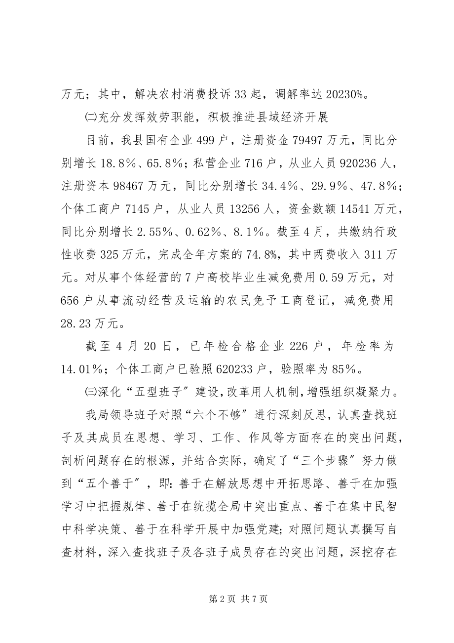 2023年工商局半年工作情况汇报.docx_第2页