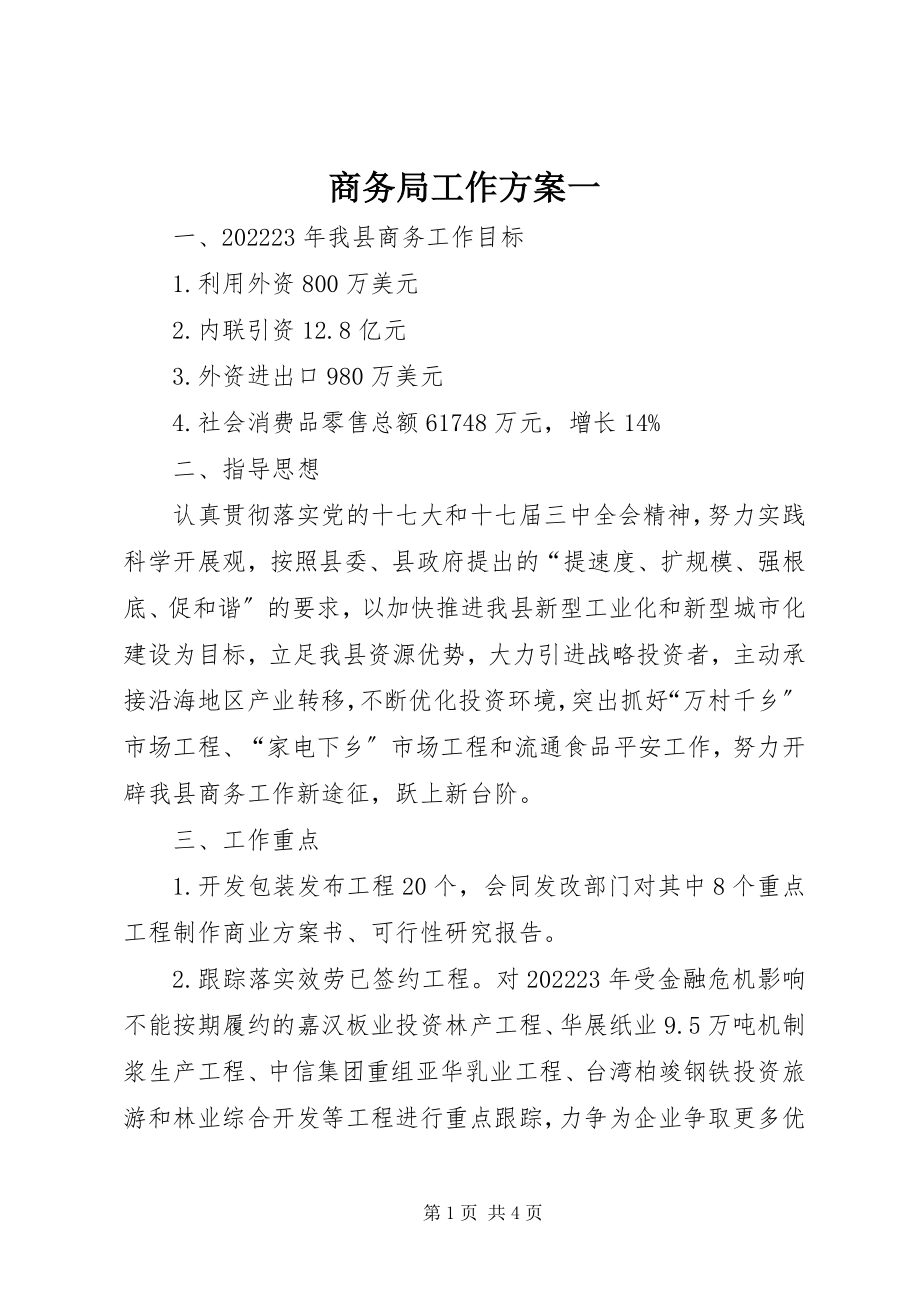 2023年商务局工作计划一.docx_第1页