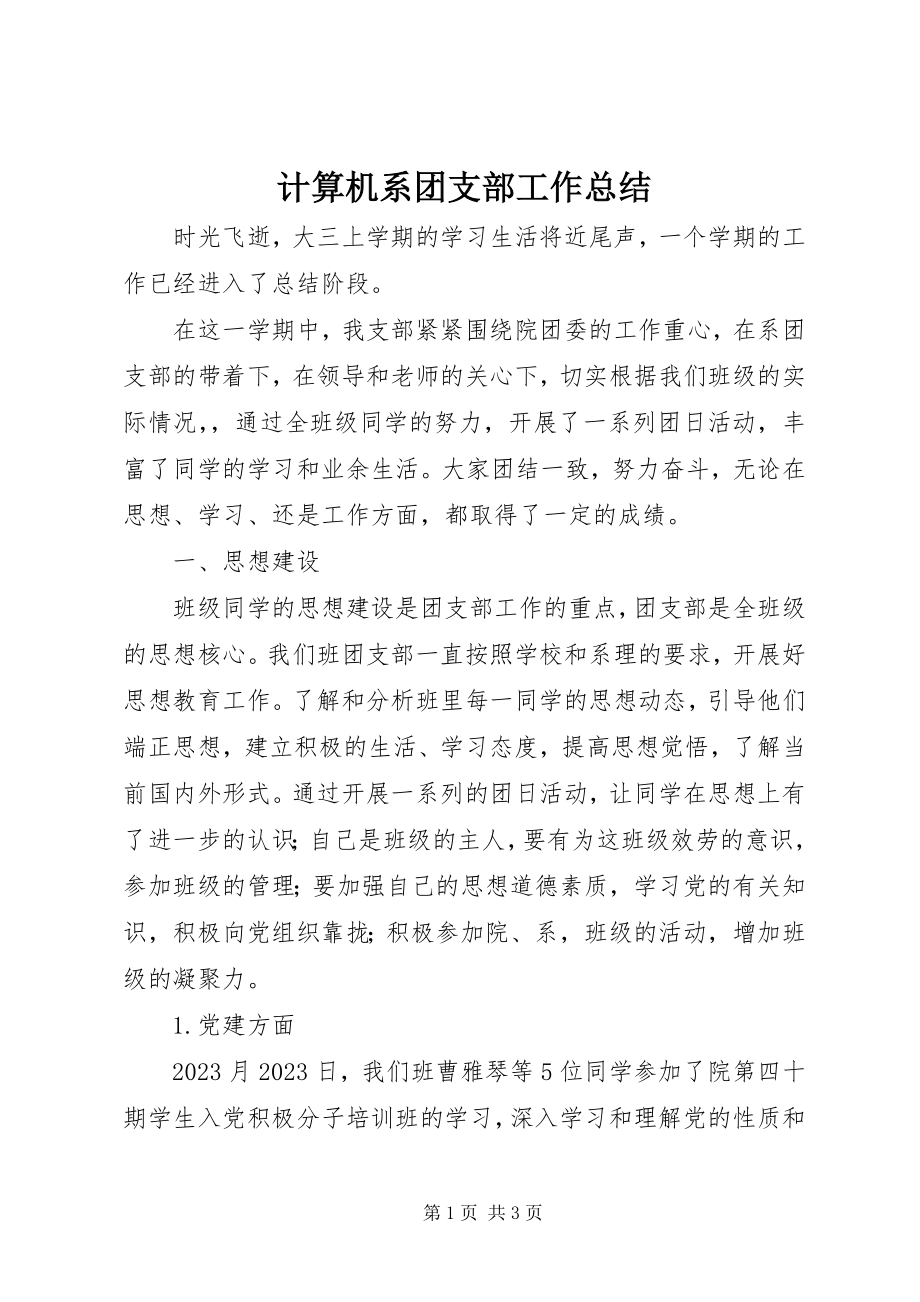 2023年计算机系团支部工作总结.docx_第1页