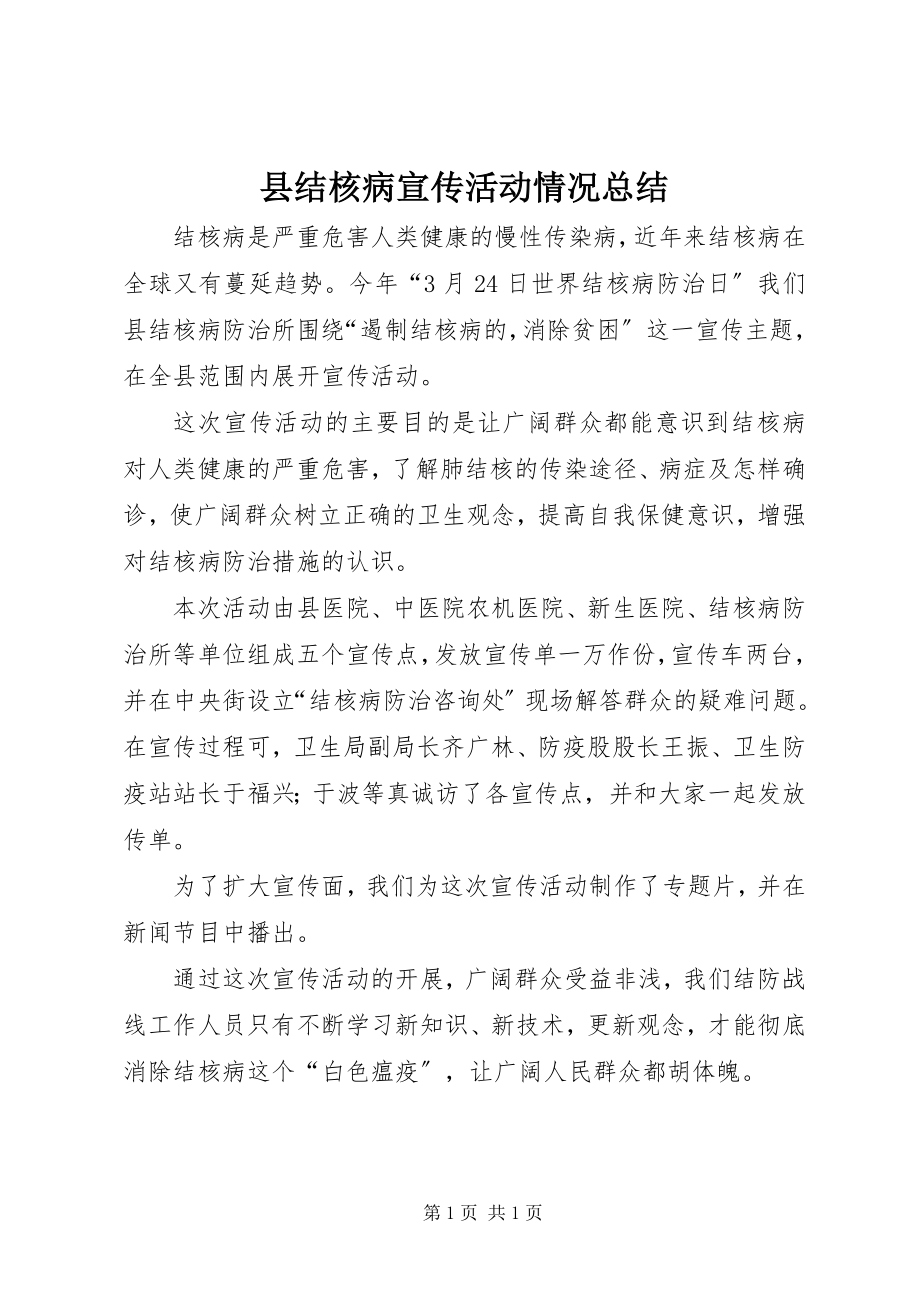 2023年县结核病宣传活动情况总结.docx_第1页