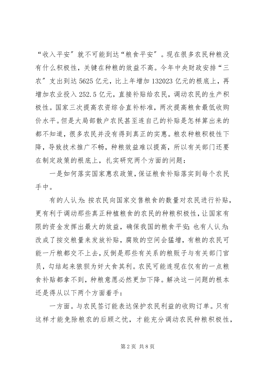 2023年浅谈保障我国粮食安全的几点对策.docx_第2页