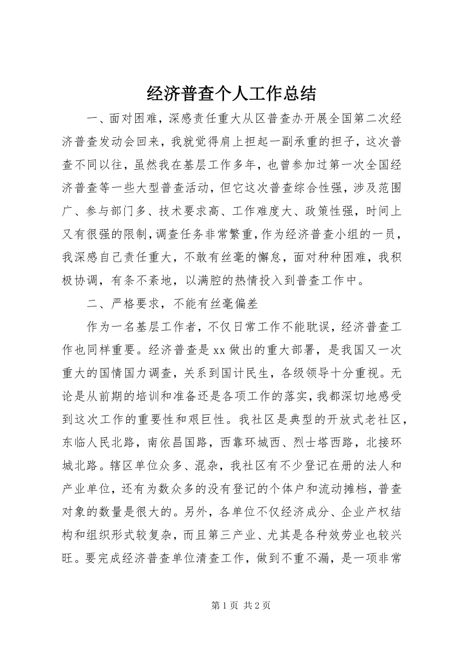 2023年经济普查个人工作总结.docx_第1页