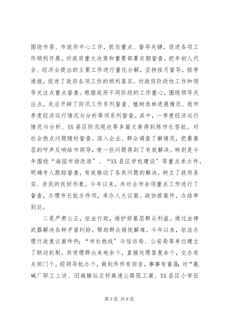 2023年市人民政府办公室度工作总结.docx_第3页