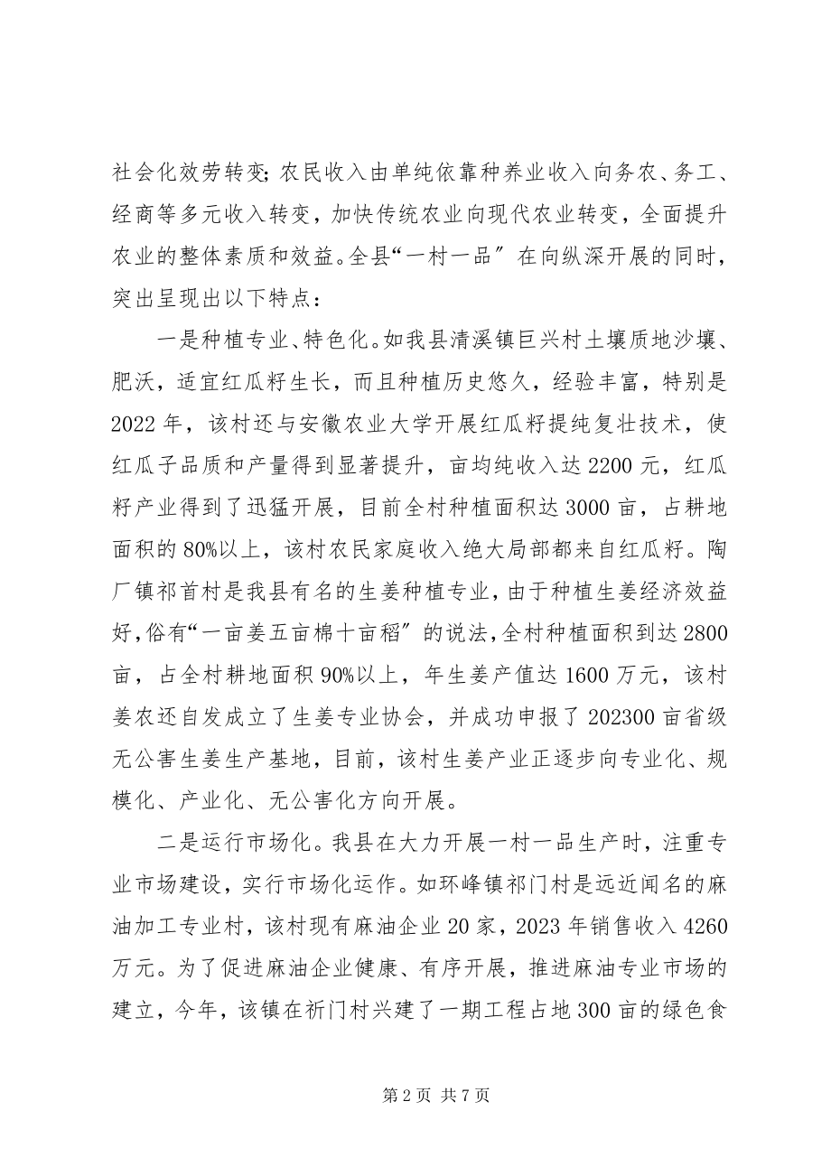 2023年县培育特色产业推进一村一品工作总结.docx_第2页