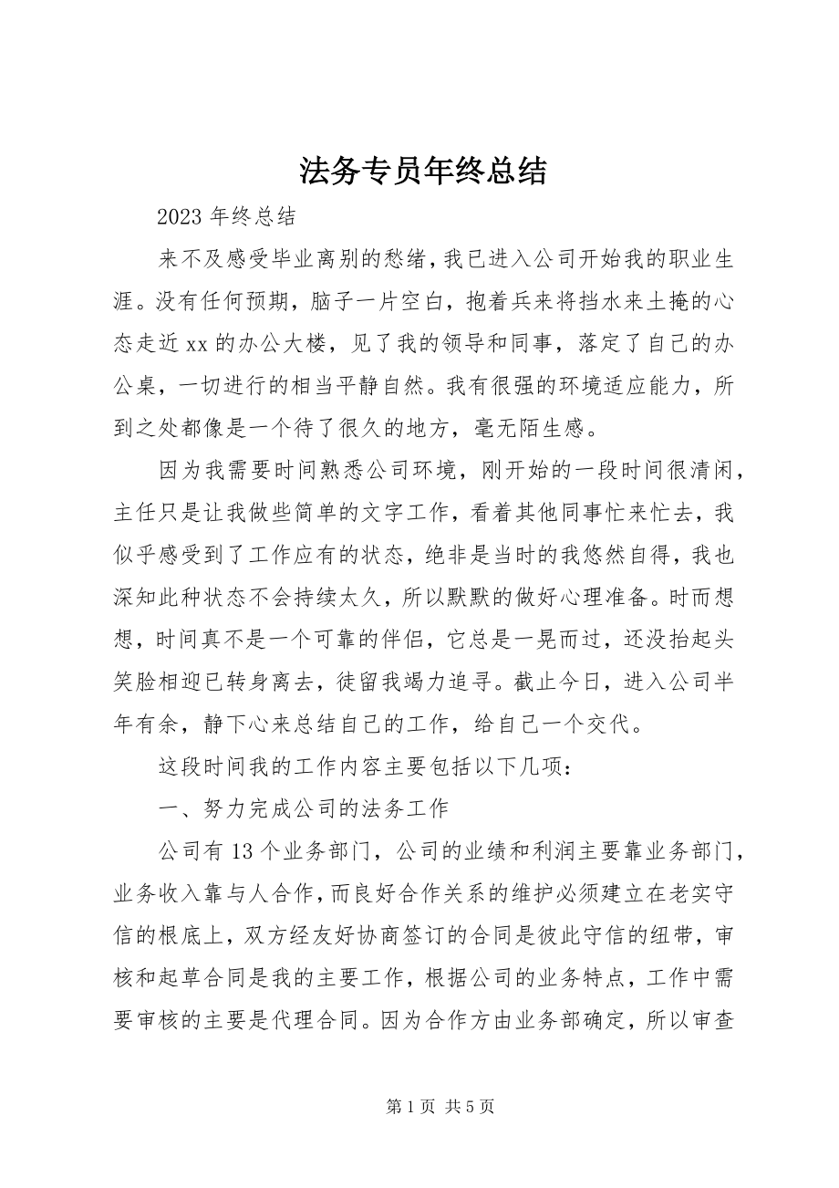 2023年法务专员年终总结.docx_第1页