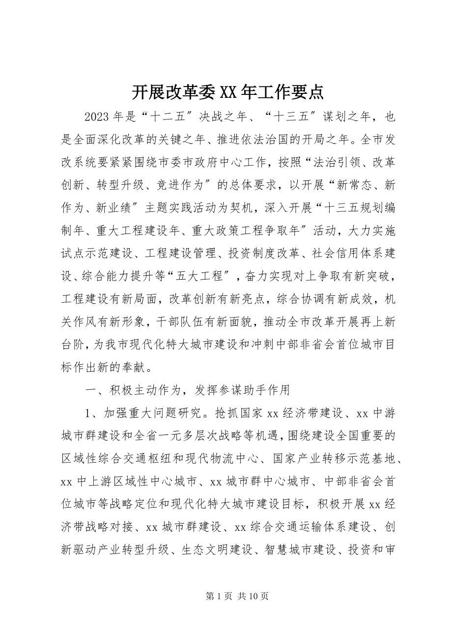 2023年发展改革委某年工作要点.docx_第1页