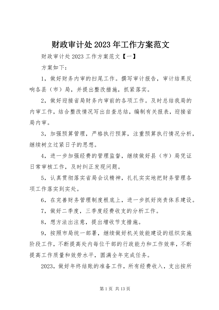 2023年财政审计处工作计划2.docx_第1页