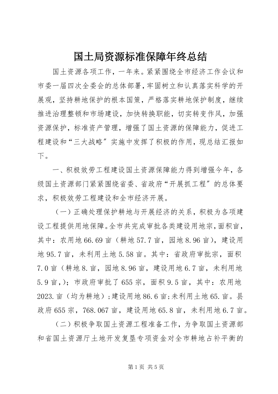 2023年国土局资源规范保障终总结.docx_第1页