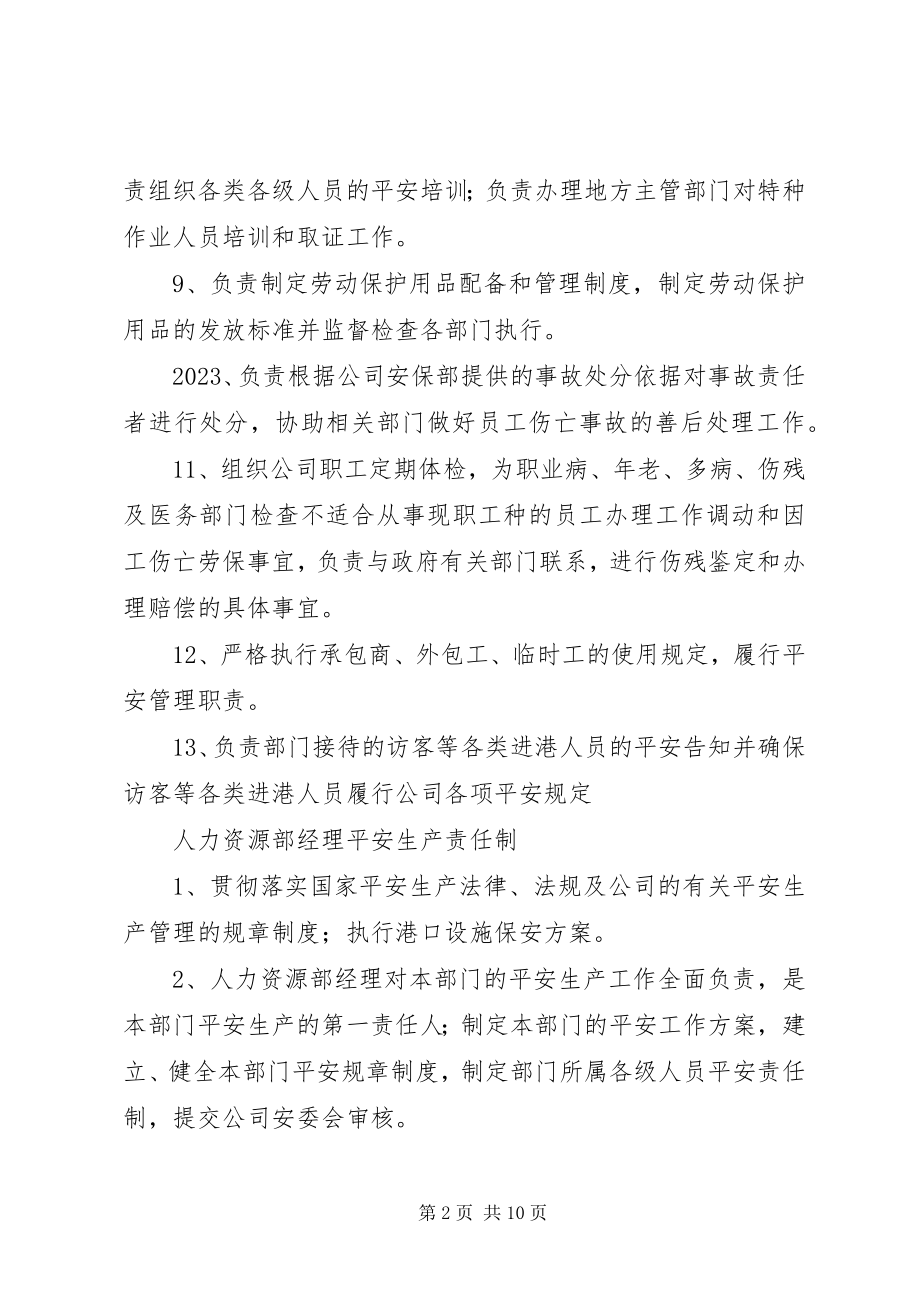 2023年人力资源部各岗位安全职责.docx_第2页