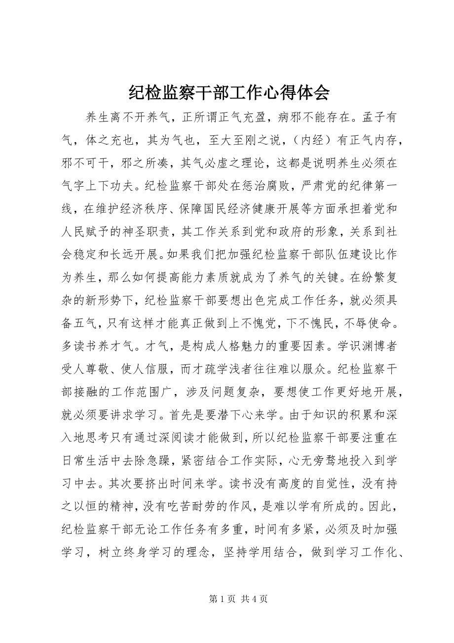 2023年纪检监察干部工作心得体会.docx_第1页