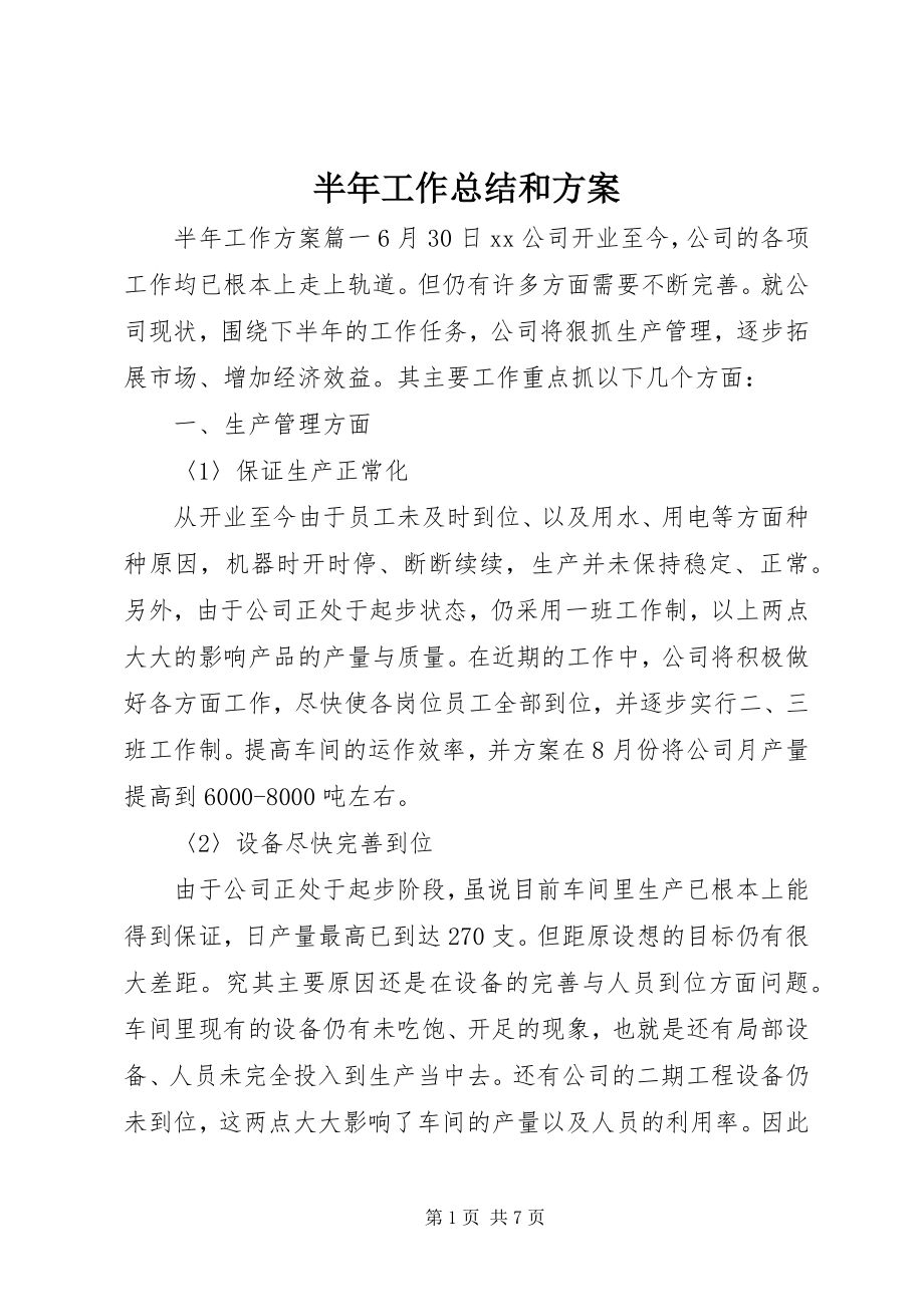 2023年半年工作总结和计划新编.docx_第1页