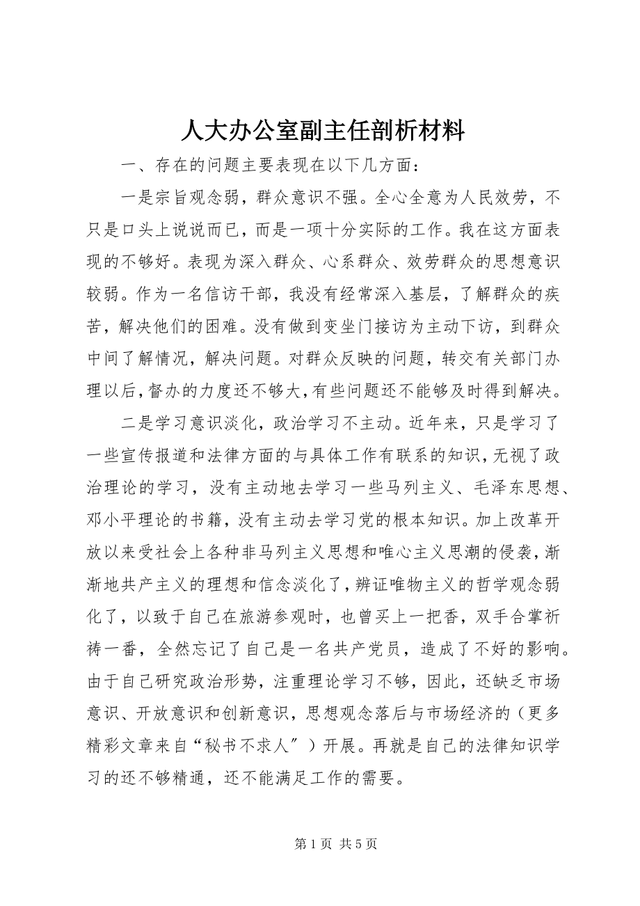 2023年人大办公室副主任剖析材料.docx_第1页