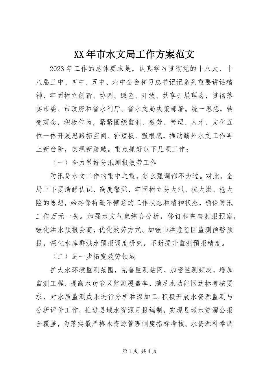 2023年市水文局工作计划.docx_第1页