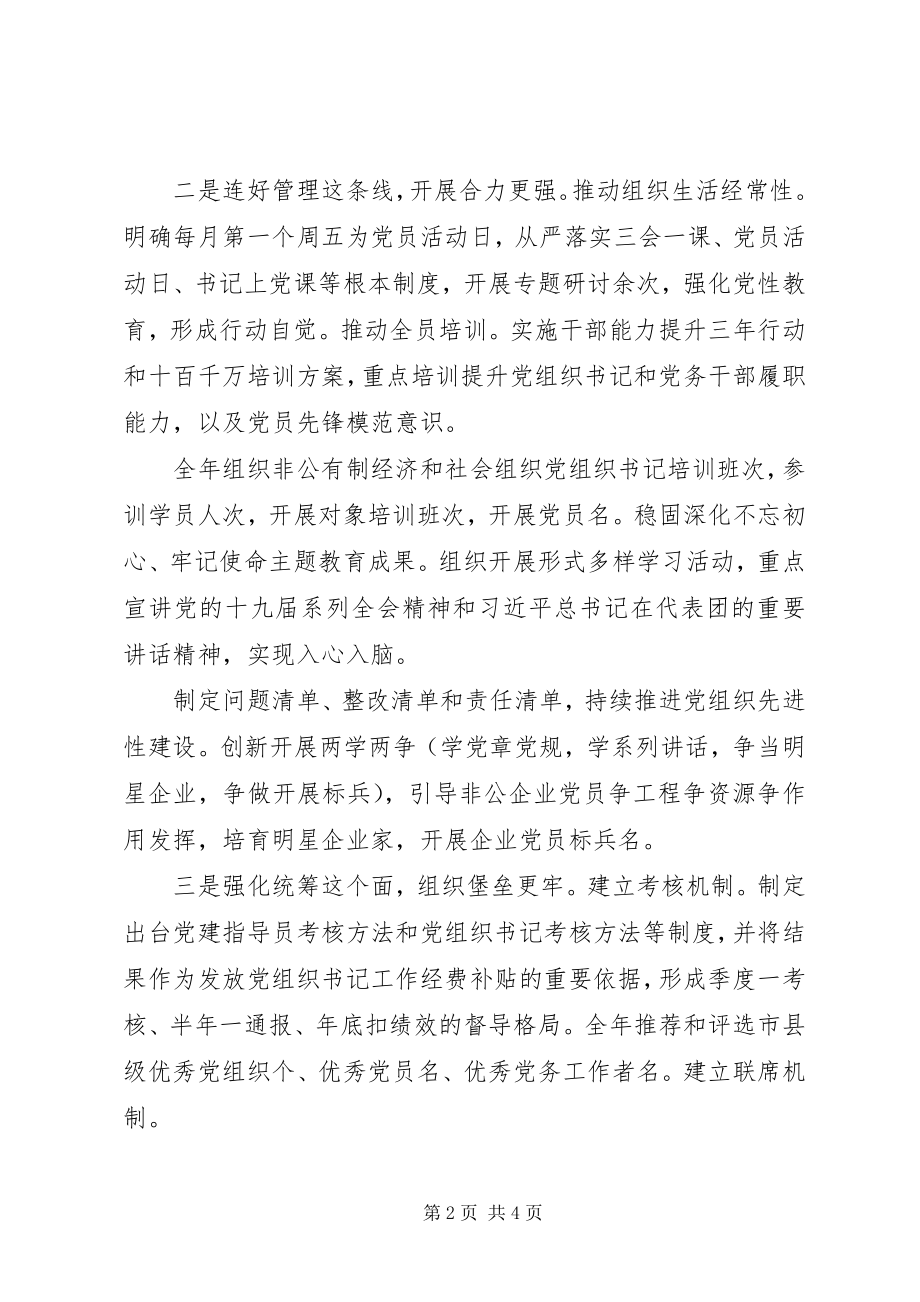 2023年县委组织部长在全市非公企业党建座谈会上的经验介绍.docx_第2页