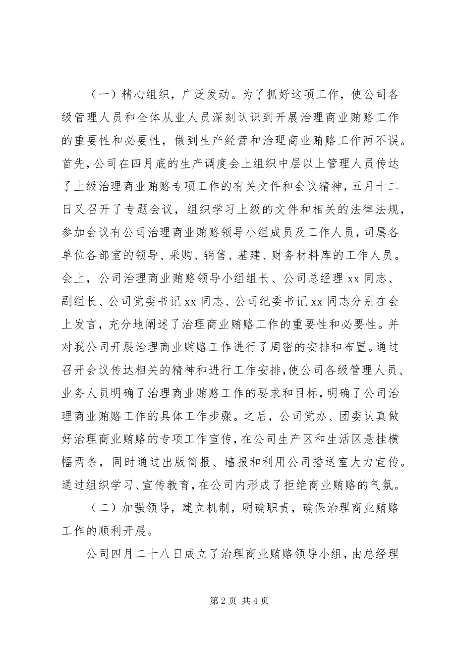 2023年公司治理商业贿赂专项工作总结.docx_第2页