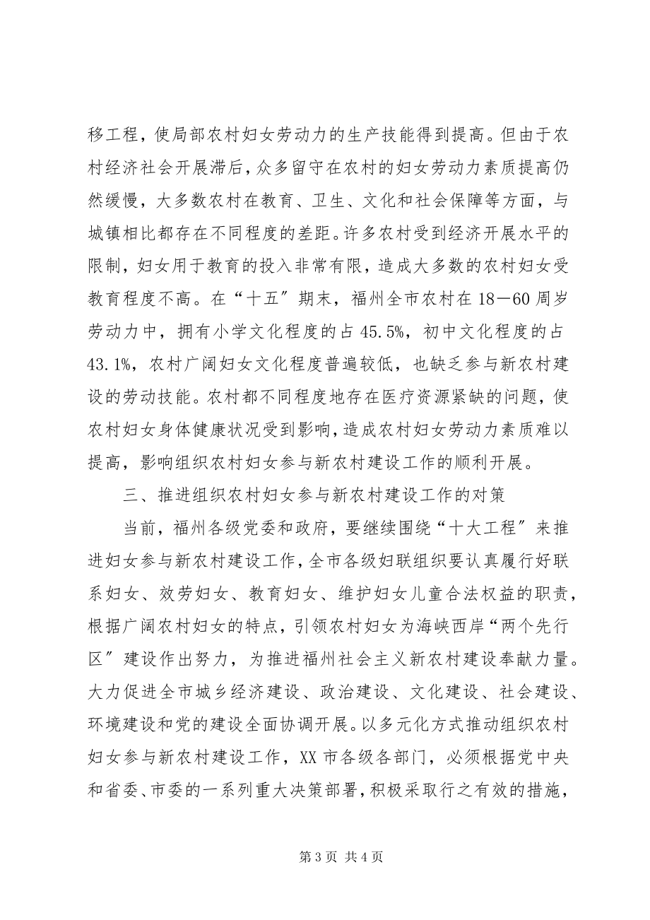 2023年组织农村妇女参与新农村建设探析.docx_第3页