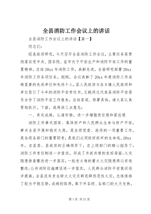 2023年全县消防工作会议上的致辞.docx