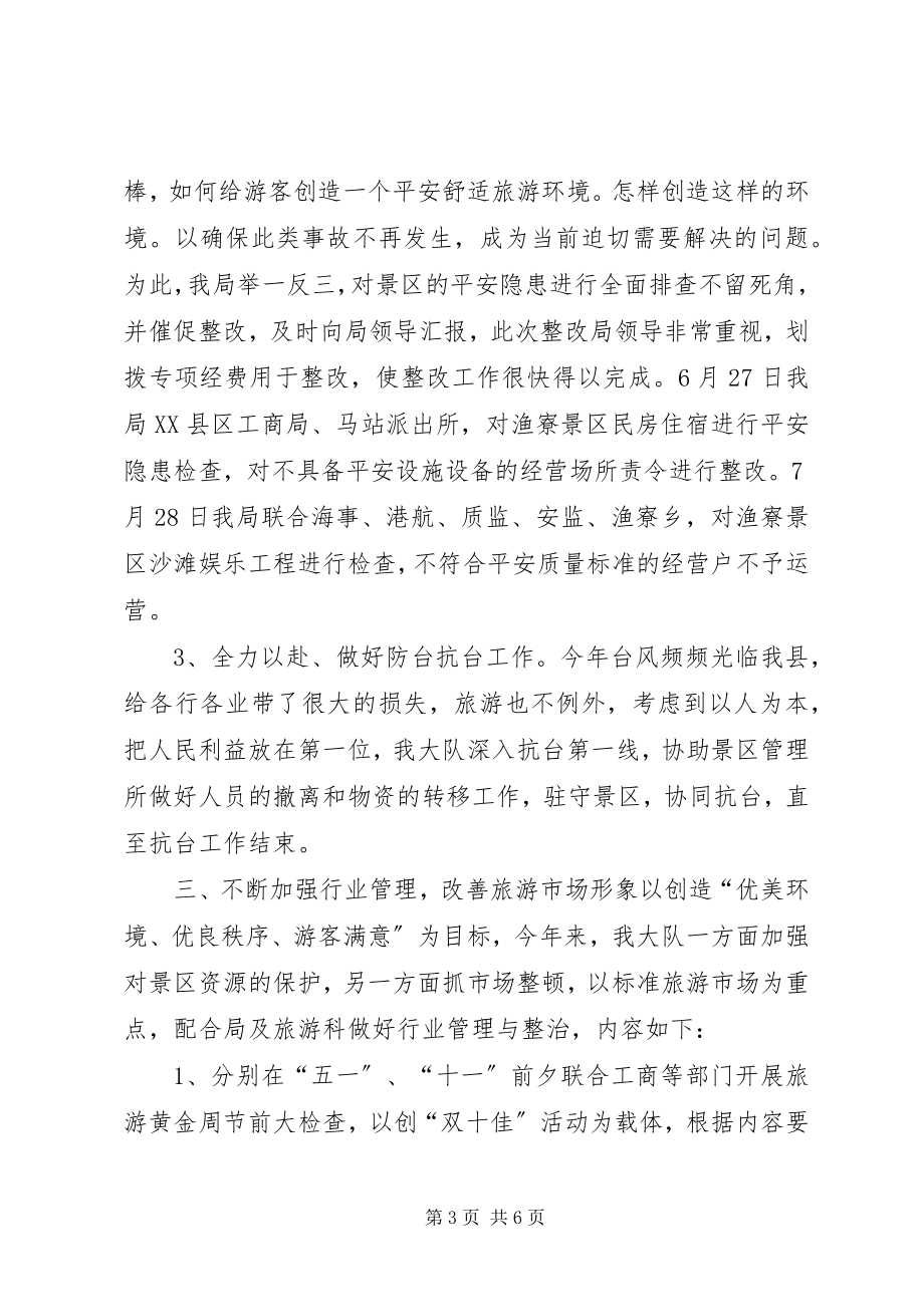 2023年县风景旅游监察大队度工作总结3.docx_第3页