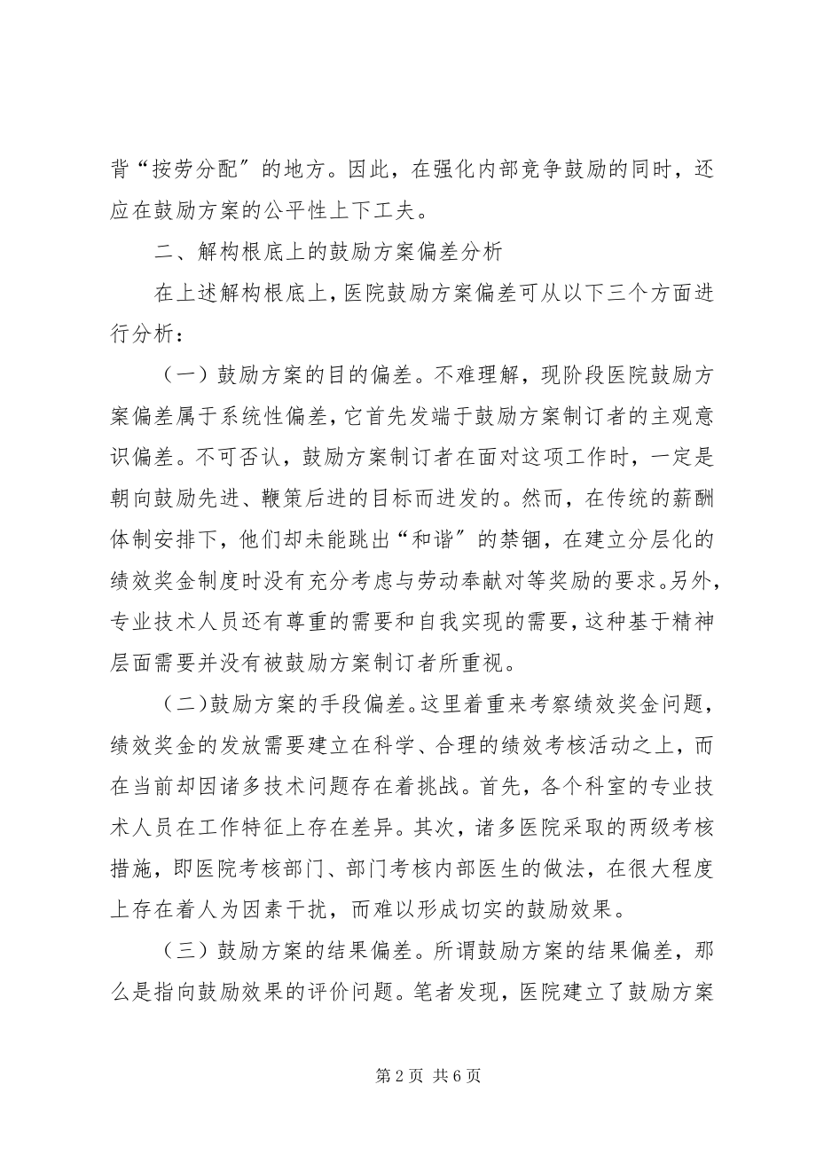 2023年医院人力资源激励偏差及对策.docx_第2页