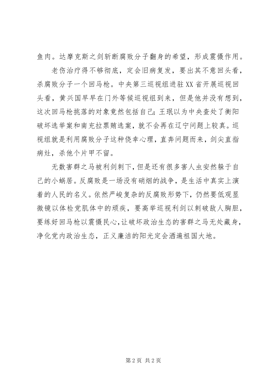 2023年《巡视利剑》学习心得高悬巡视利剑精准发现病灶新编.docx_第2页