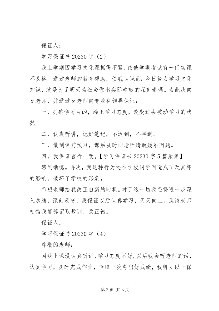 2023年保证书一百个字新编.docx_第2页