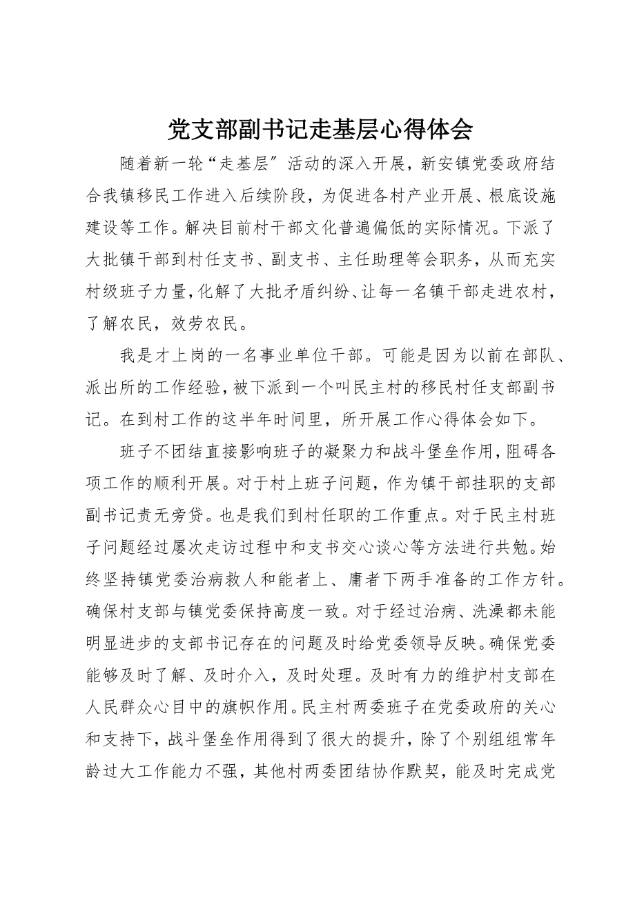 2023年党支部副书记走基层心得体会.docx_第1页