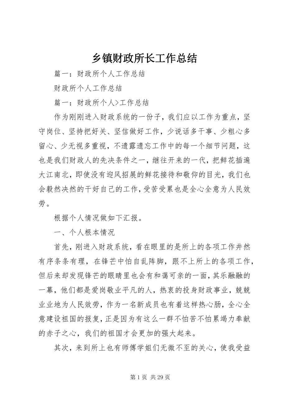 2023年乡镇财政所长工作总结.docx_第1页