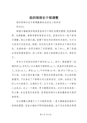 2023年组织部部长干部调整.docx