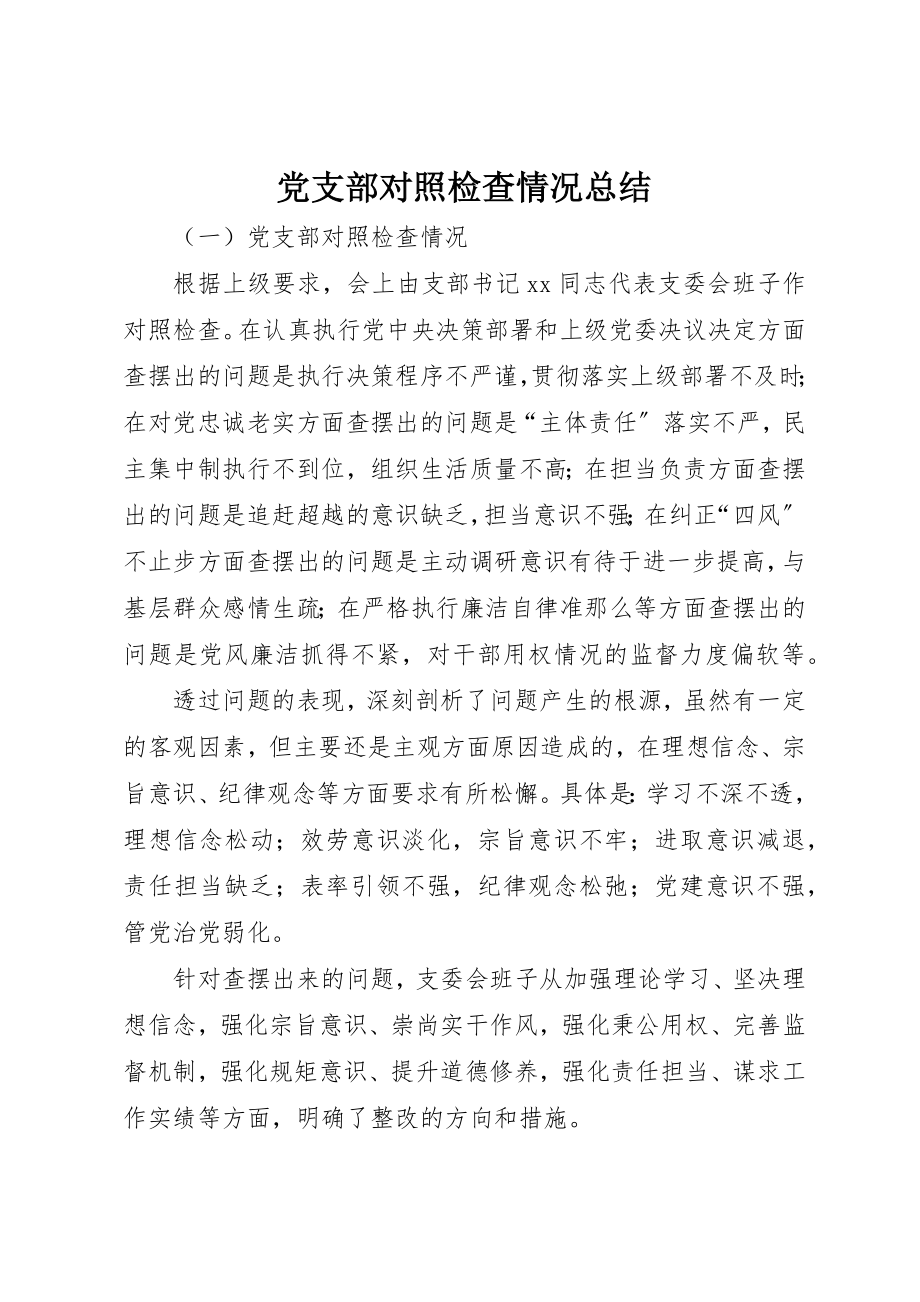 2023年党支部对照检查情况总结.docx_第1页