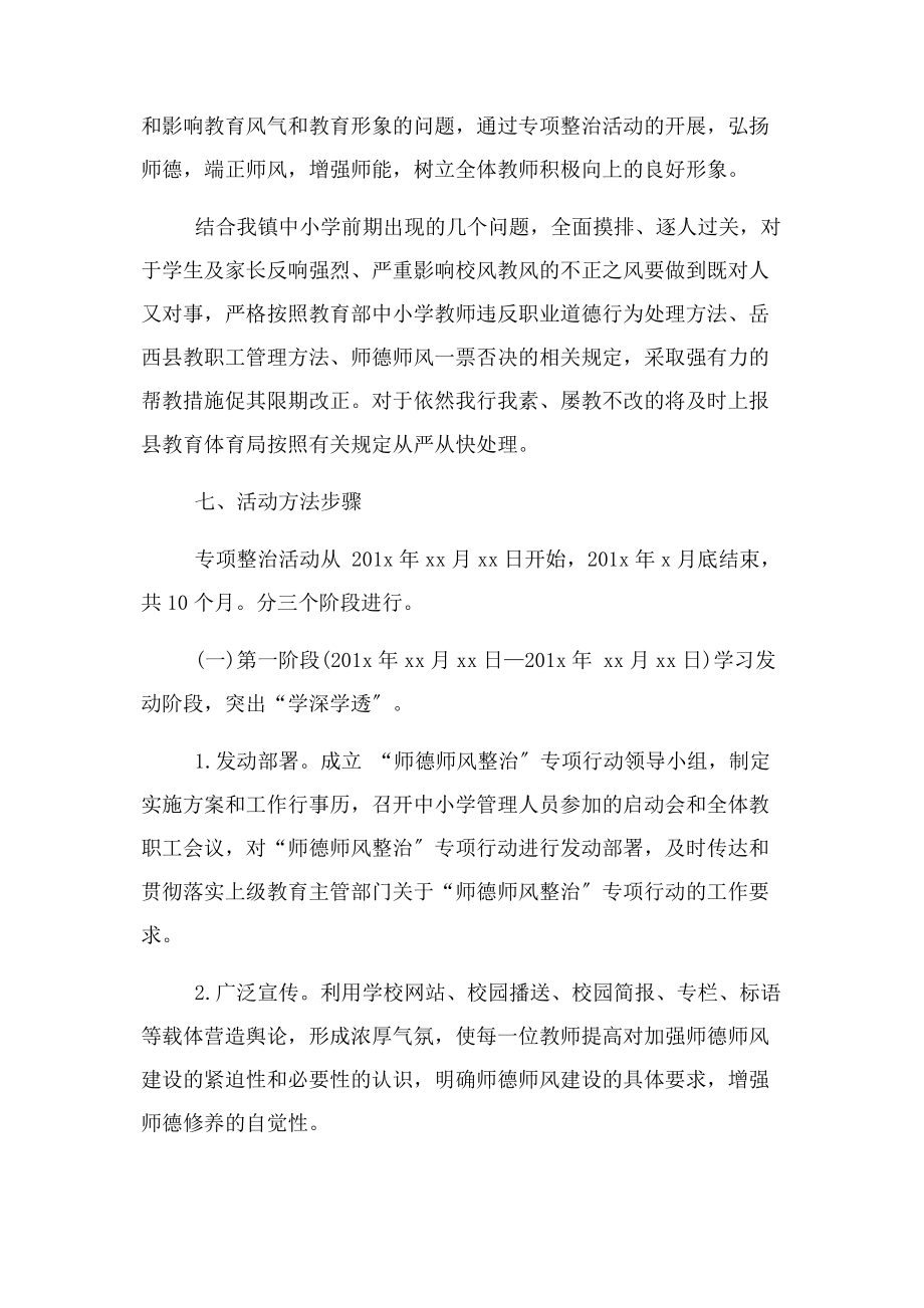 2023年学校师德师风专项整治行动方案模板.docx_第3页