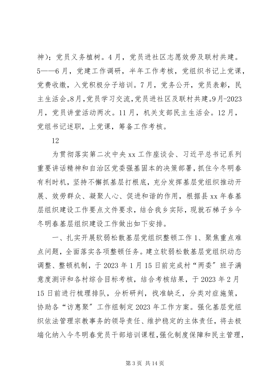 2023年安监局党组年度基层组织建设工作计划新编.docx_第3页