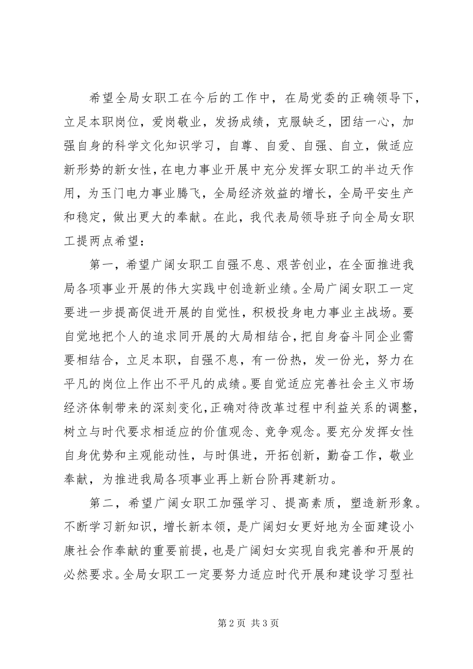 2023年在三八座谈会上的致辞.docx_第2页