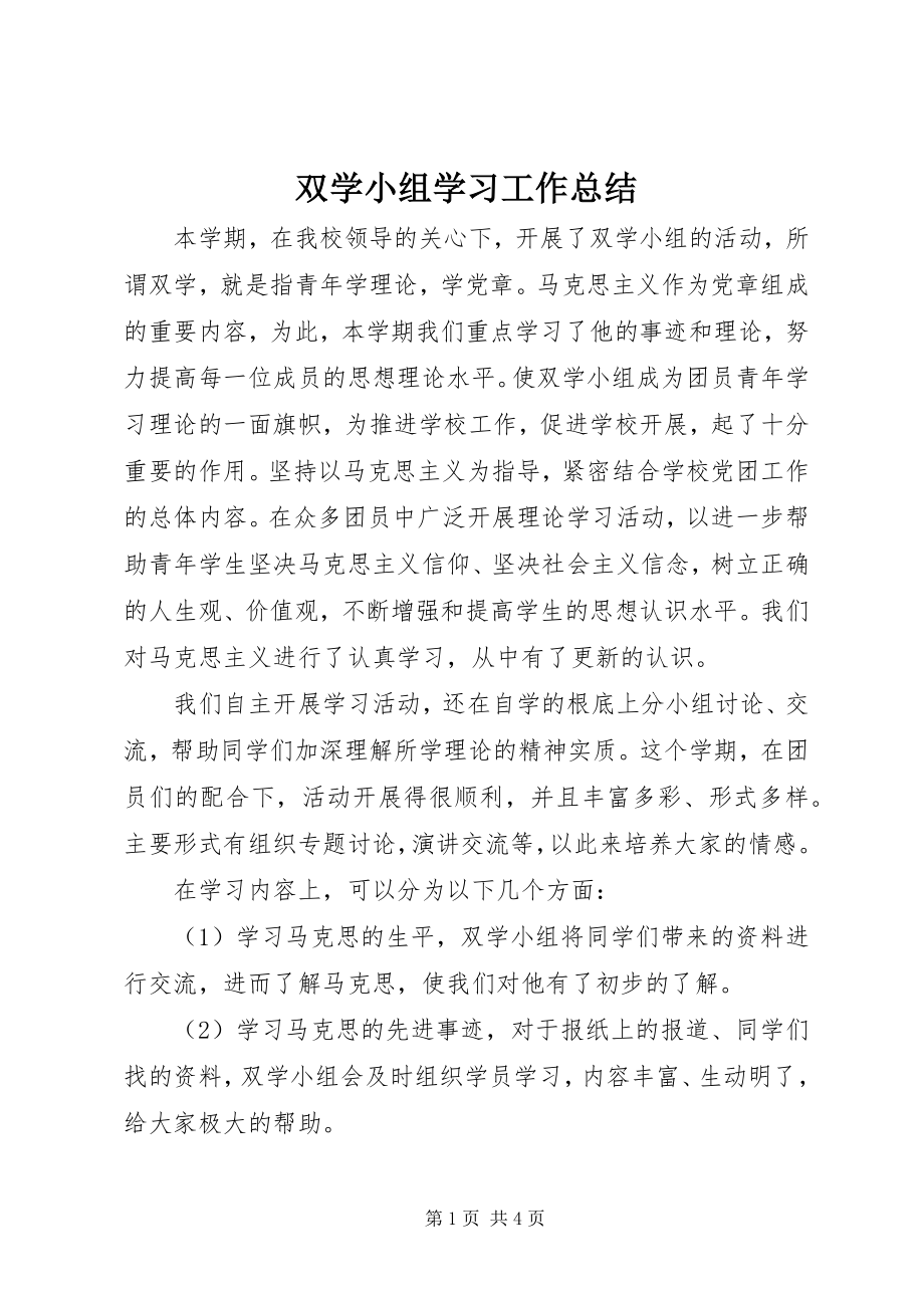 2023年双学小组学习工作总结.docx_第1页