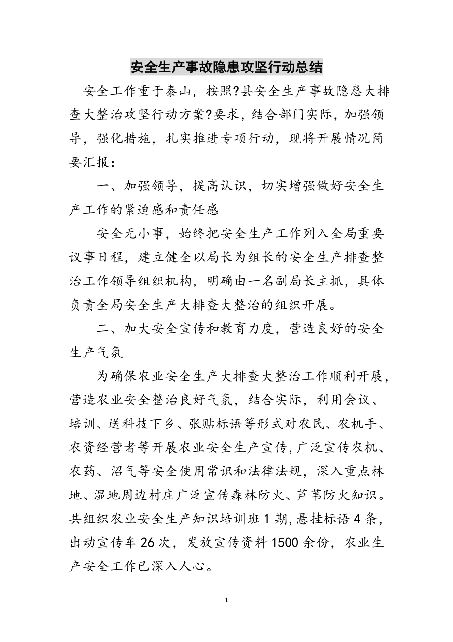 2023年安全生产事故隐患攻坚行动总结范文.doc_第1页