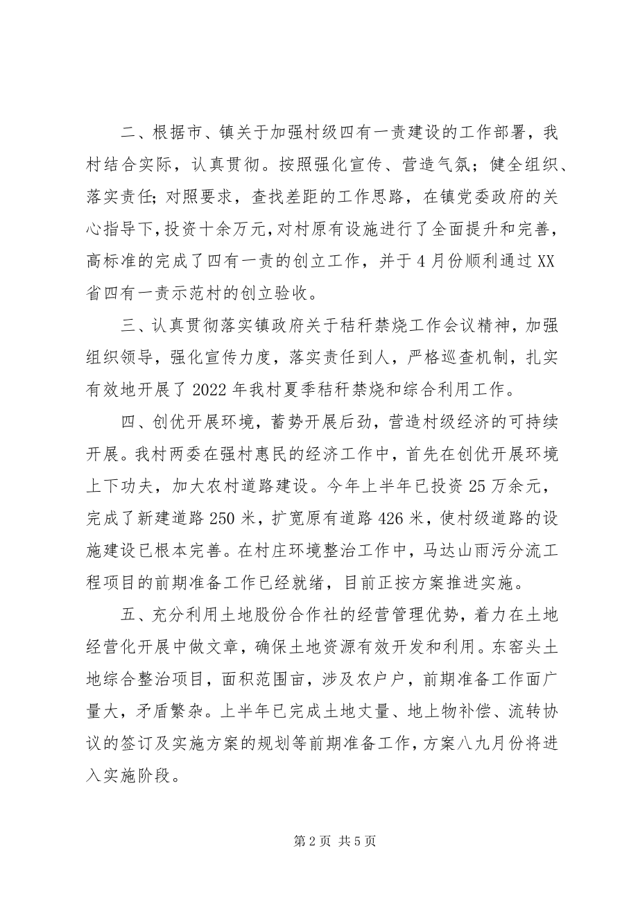 2023年某村上半年工作总结及下半工作重点.docx_第2页