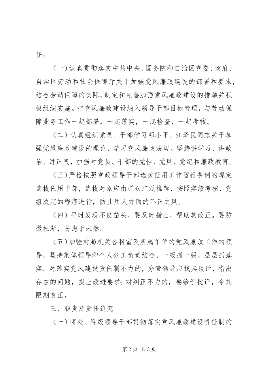 2023年XX市劳动局加强党风廉政建设责任制的规.docx_第2页