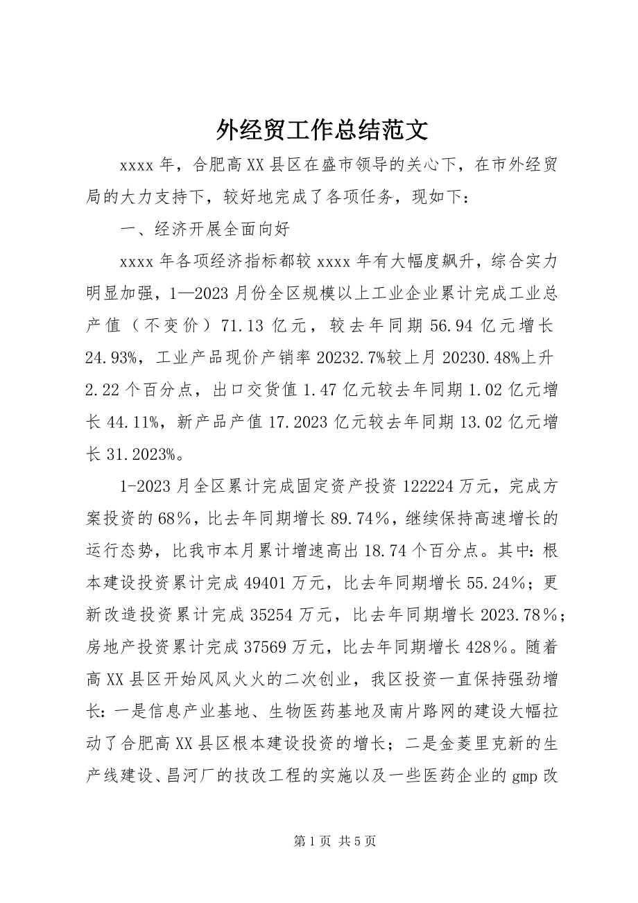 2023年外经贸工作总结2.docx_第1页